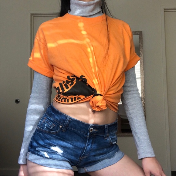 Bright Orange Tennis Graphic T-Shirt - Picture 2 of 3